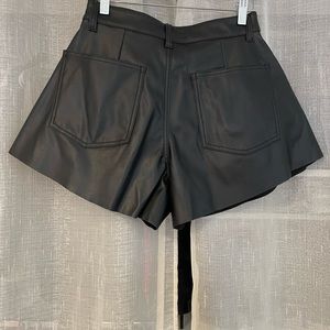 And Now This black leather shorts size 6